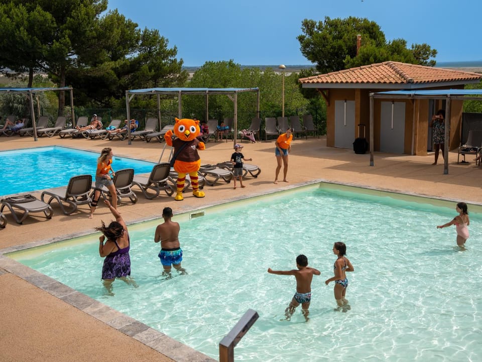 People, Swimming pool, children, sunbed