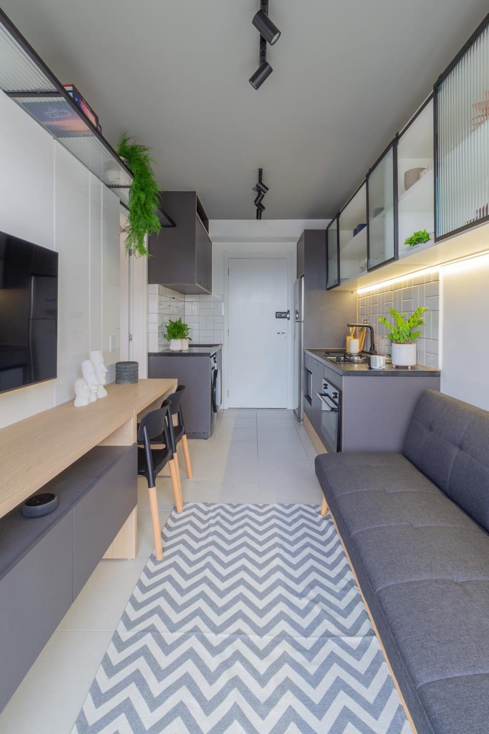 Living room, kitchen