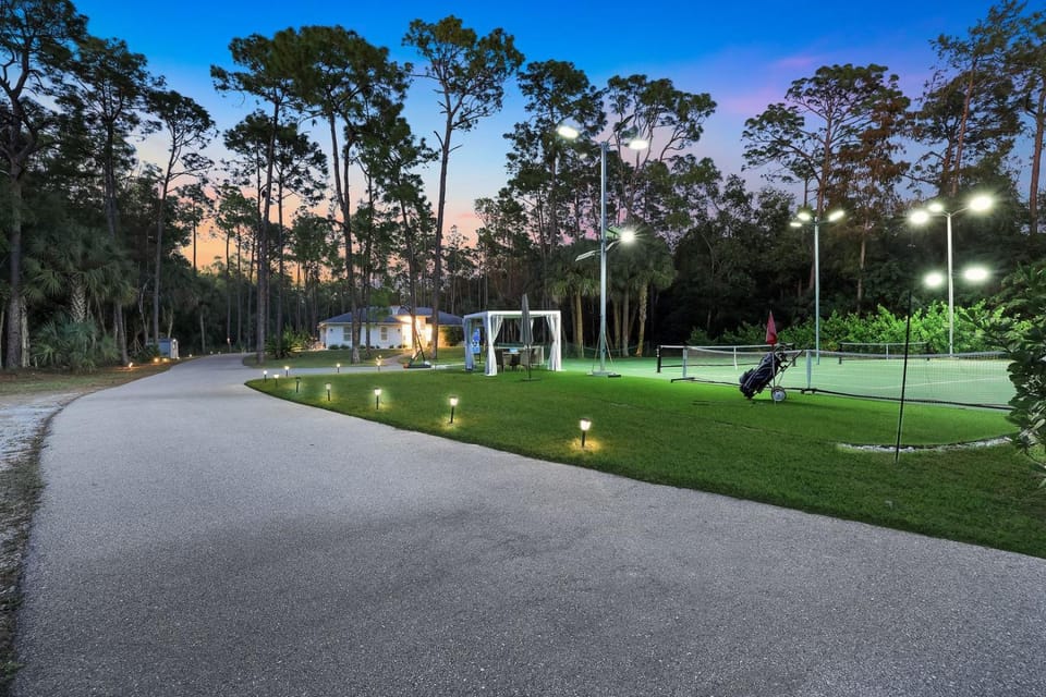 Night, Natural landscape, Minigolf