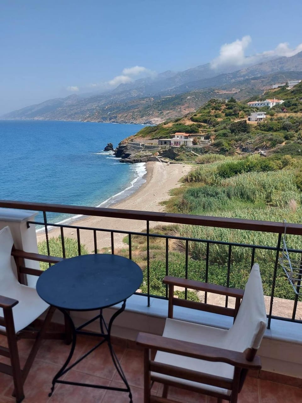 Natural landscape, View (from property/room), Balcony/Terrace, Seating area, Beach, Mountain view, Sea view