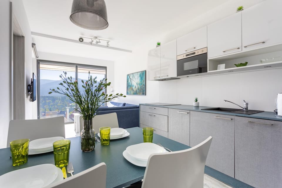 Kitchen or kitchenette, Photo of the whole room, Mountain view