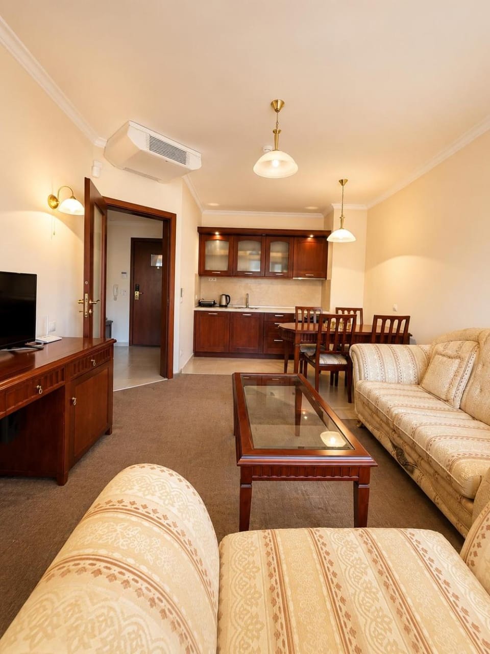 Kitchen or kitchenette, Living room, Dining area