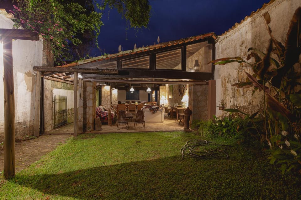Night, Garden, Living room, Seating area, Garden view