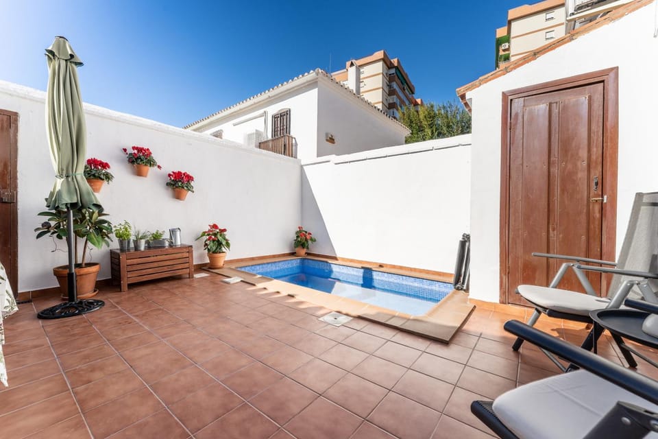 Property building, Living room, Swimming pool