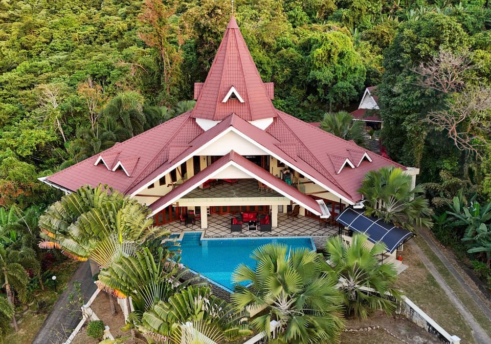 Property building, Spring, Day, Natural landscape, Garden, Garden view, Pool view, Swimming pool