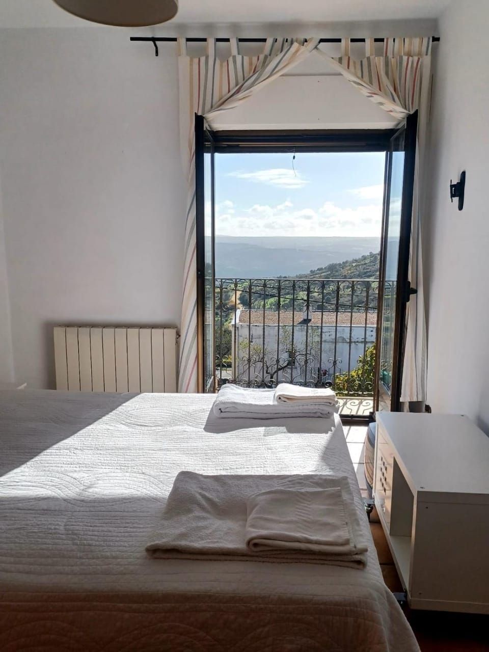 Bed, Natural landscape, View (from property/room), Bedroom, towels