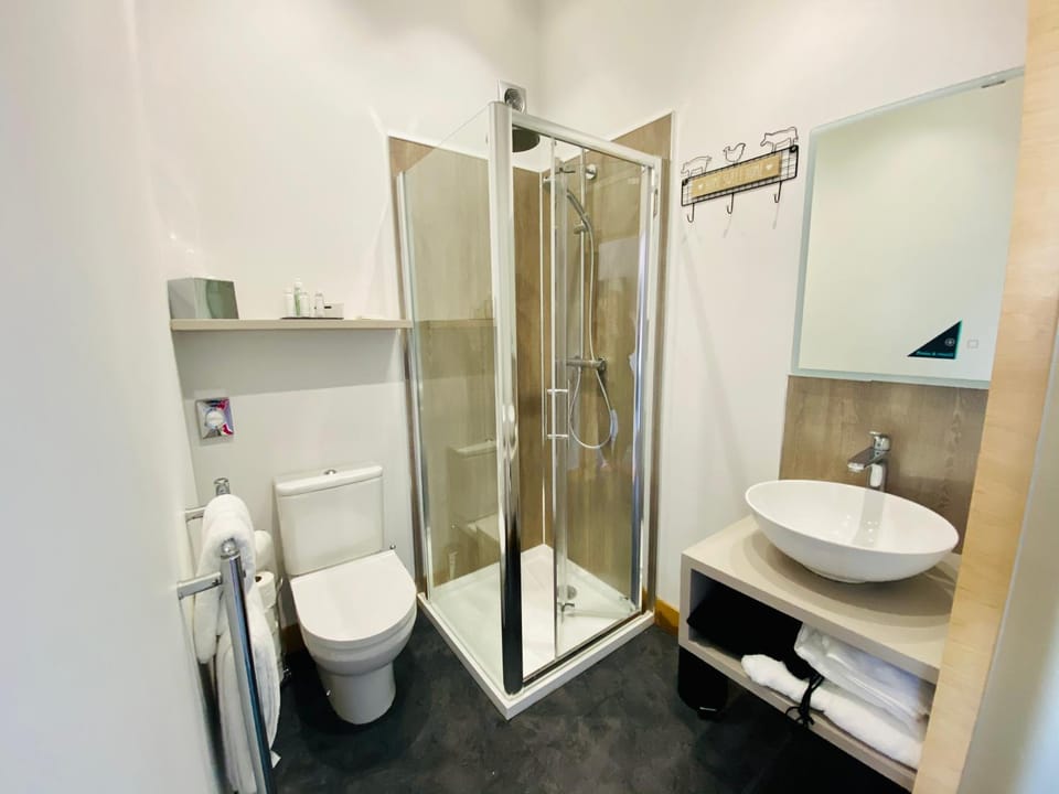 Shower, Toilet, towels