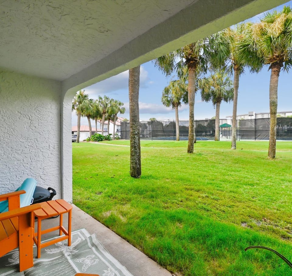 Patio, Garden, Tennis court