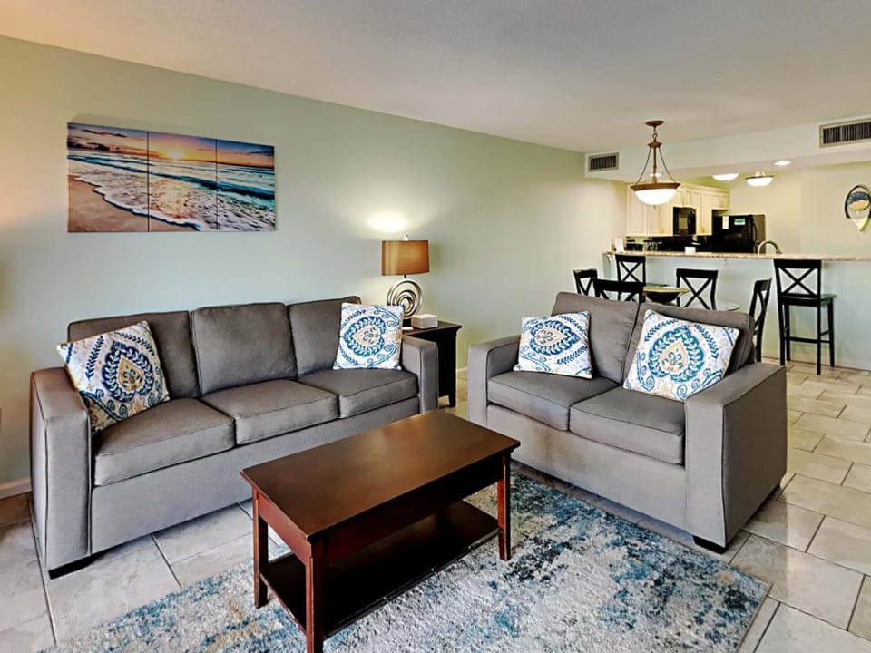 Kitchen or kitchenette, Living room, Seating area, Dining area, furniture, air conditioner