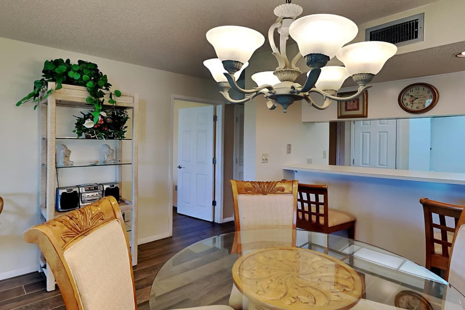 Dining area, furniture, air conditioner