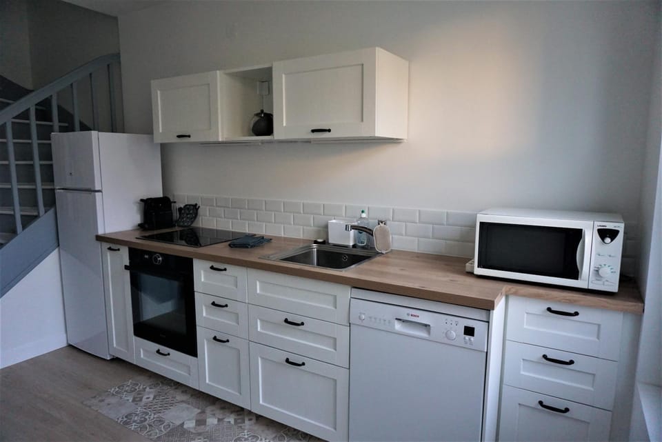 Kitchen or kitchenette, dishwasher, minibar, stove, toaster