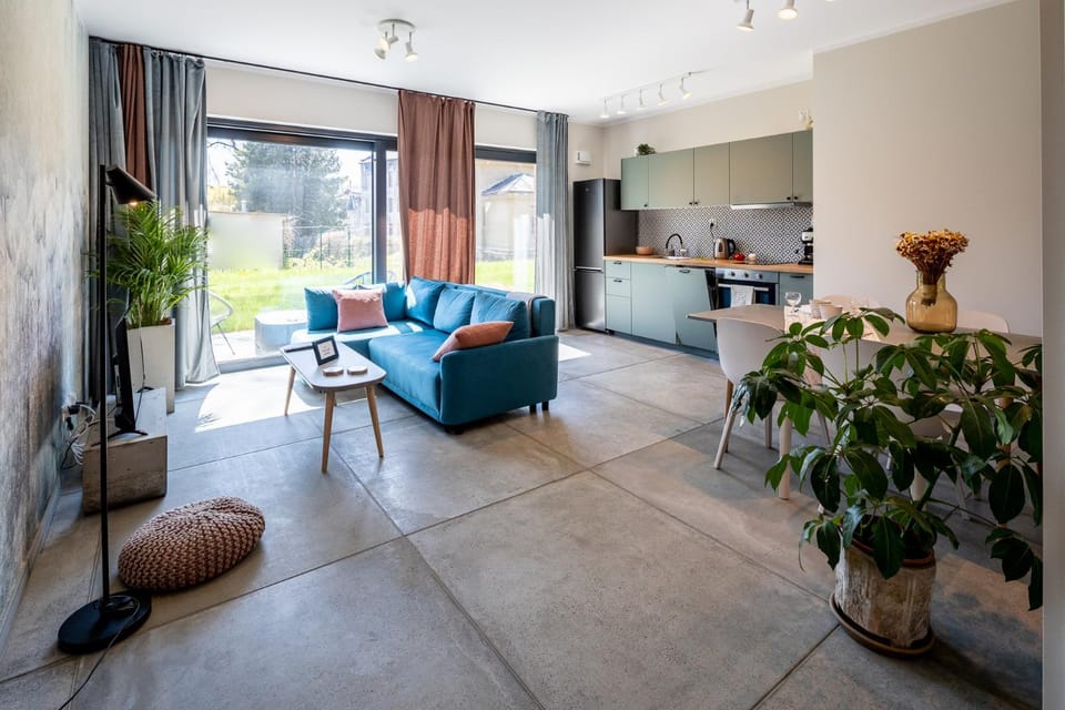 Kitchen or kitchenette, Living room, Seating area