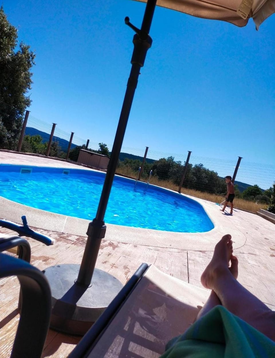 Swimming pool, sunbed
