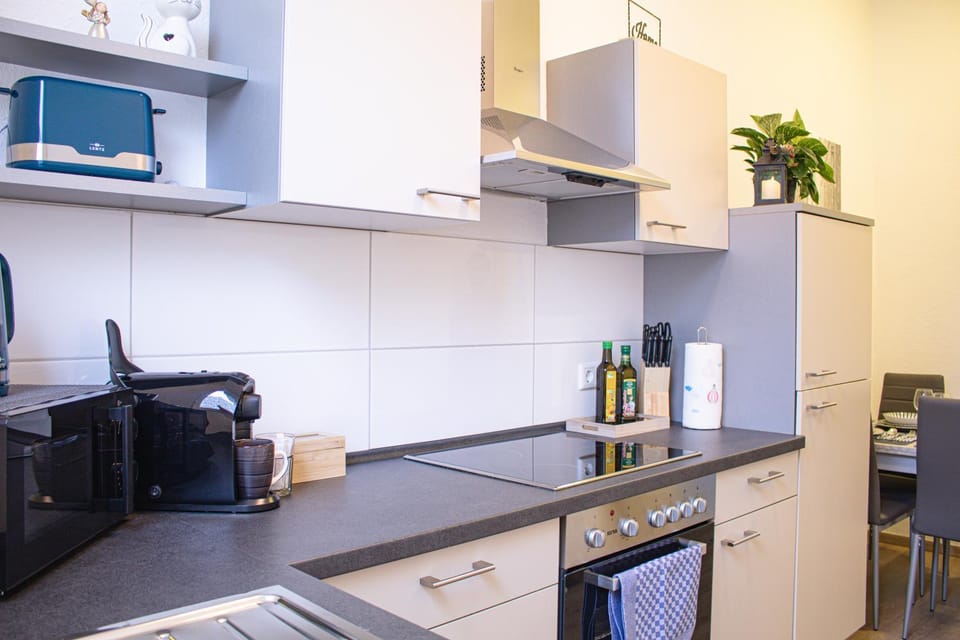 Kitchen or kitchenette, minibar, stove, toaster