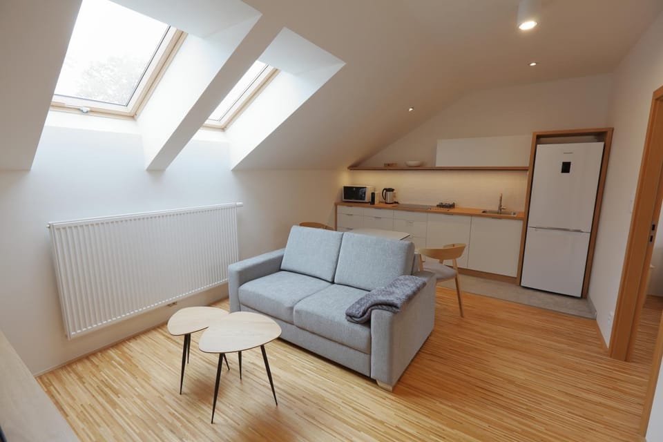 Kitchen or kitchenette, Living room, Seating area