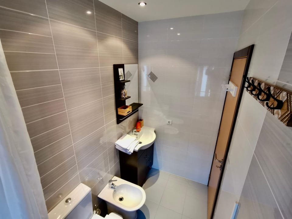 Shower, Toilet, Bath, hair dryier, towels, towels