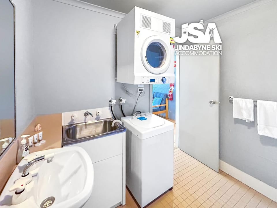 Bathroom, washing machine, dryer