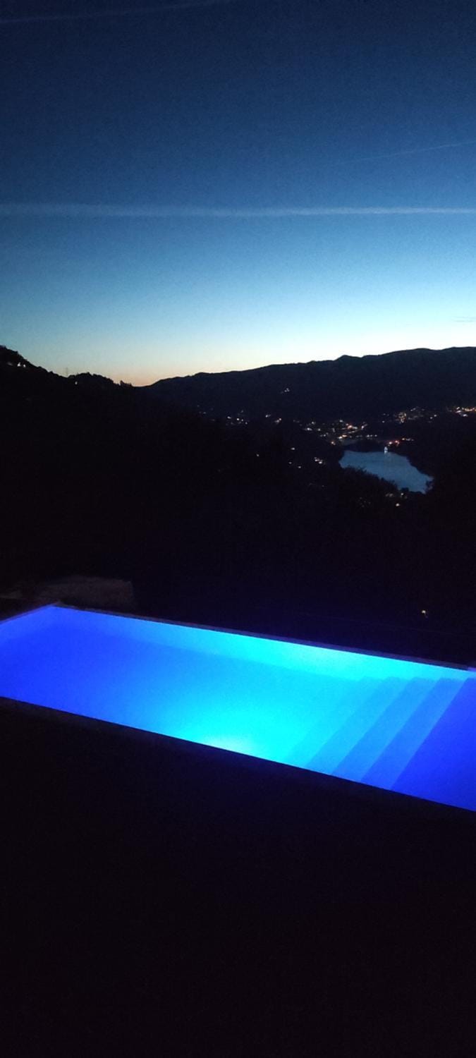 Night, Natural landscape, Mountain view, Pool view, Swimming pool