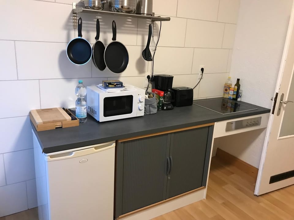 Kitchen or kitchenette, minibar, stove