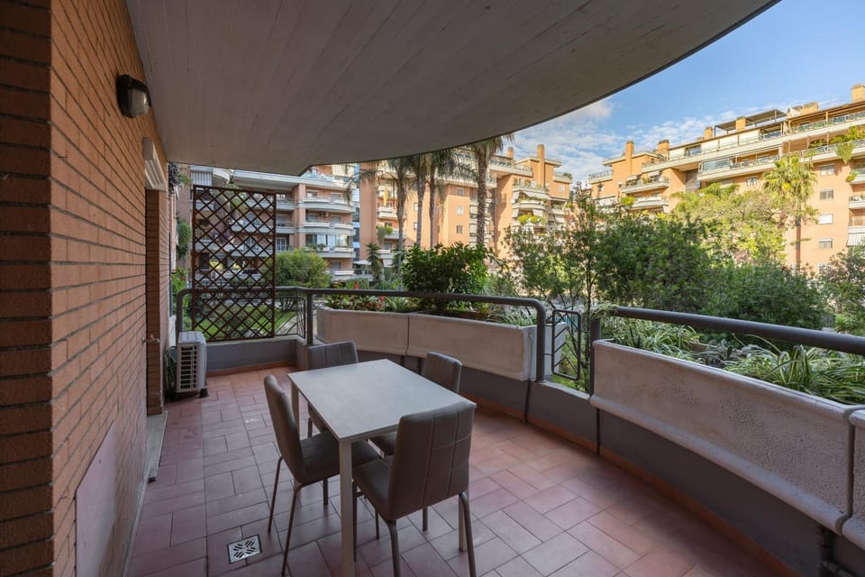 Property building, Patio, Day, View (from property/room), Balcony/Terrace, Dining area, Garden view, Garden view, Pool view