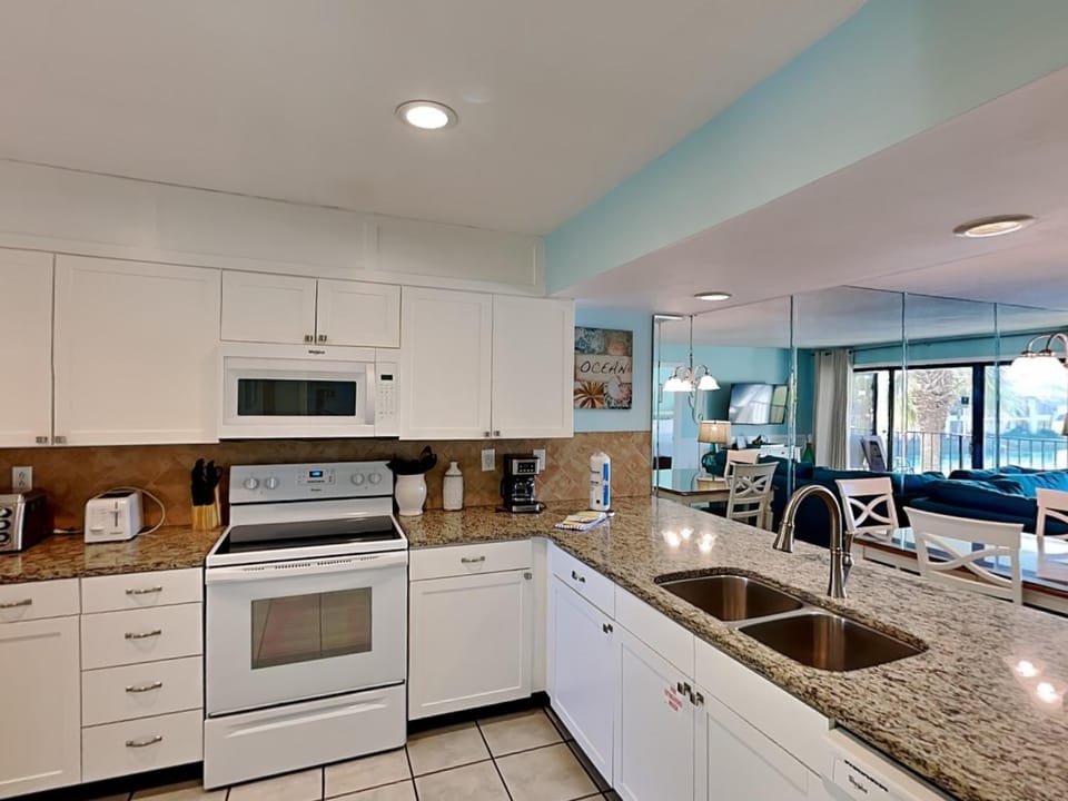 Kitchen or kitchenette, microwave, oven, stove, kitchen