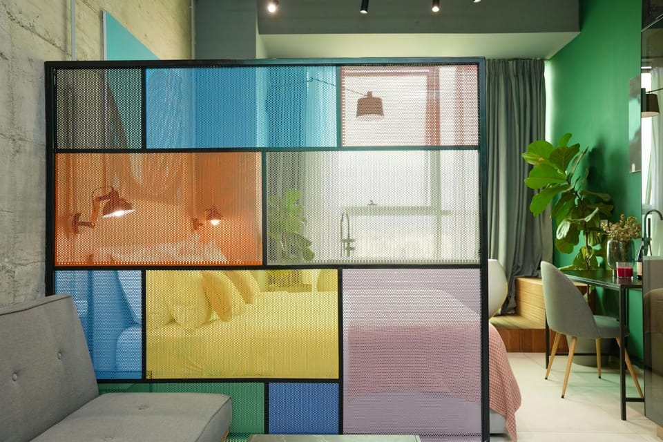 Bed, Living room, Seating area, Bedroom