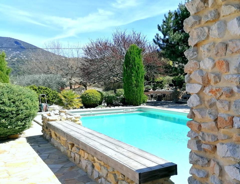 Natural landscape, Garden, Pool view, Swimming pool, sunbed
