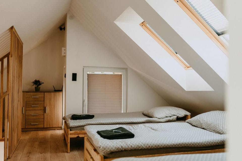 Bed, Photo of the whole room, Bedroom, towels, wardrobe