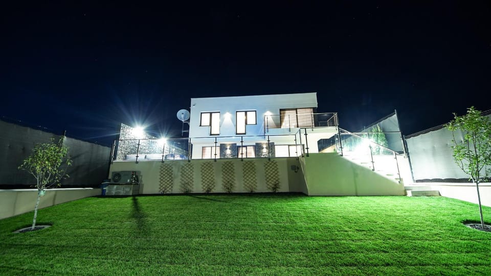 Property building, Night, Garden, Garden, Garden view