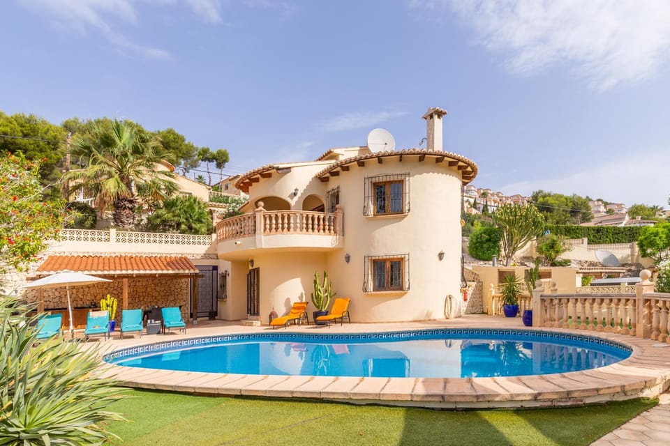 Property building, Living room, Swimming pool