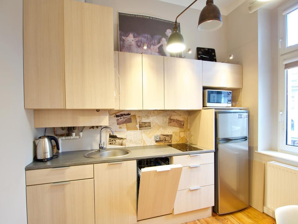 Kitchen or kitchenette, dishwasher, minibar, stove