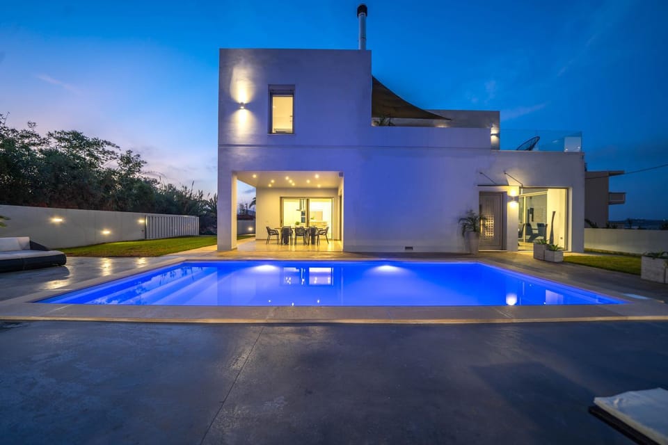 Property building, Night, Pool view