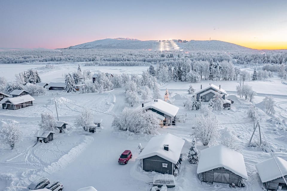 Property building, Natural landscape, Bird's eye view, Winter