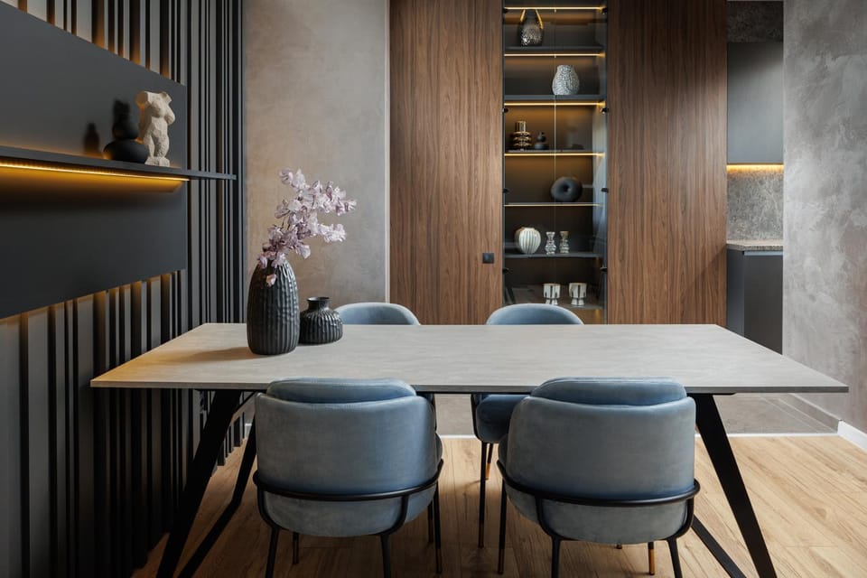 Living room, Seating area, Dining area