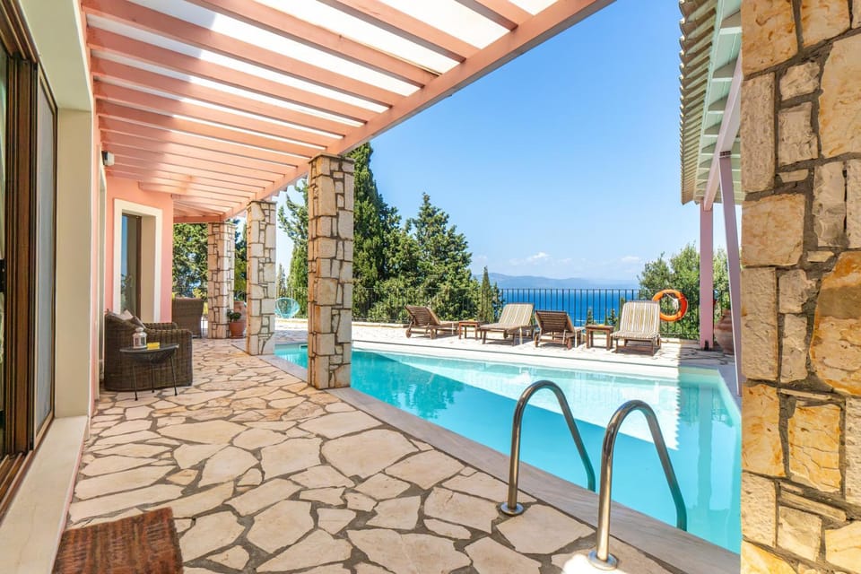 Property building, Living room, Swimming pool