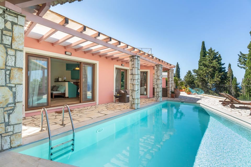 Property building, Living room, Swimming pool