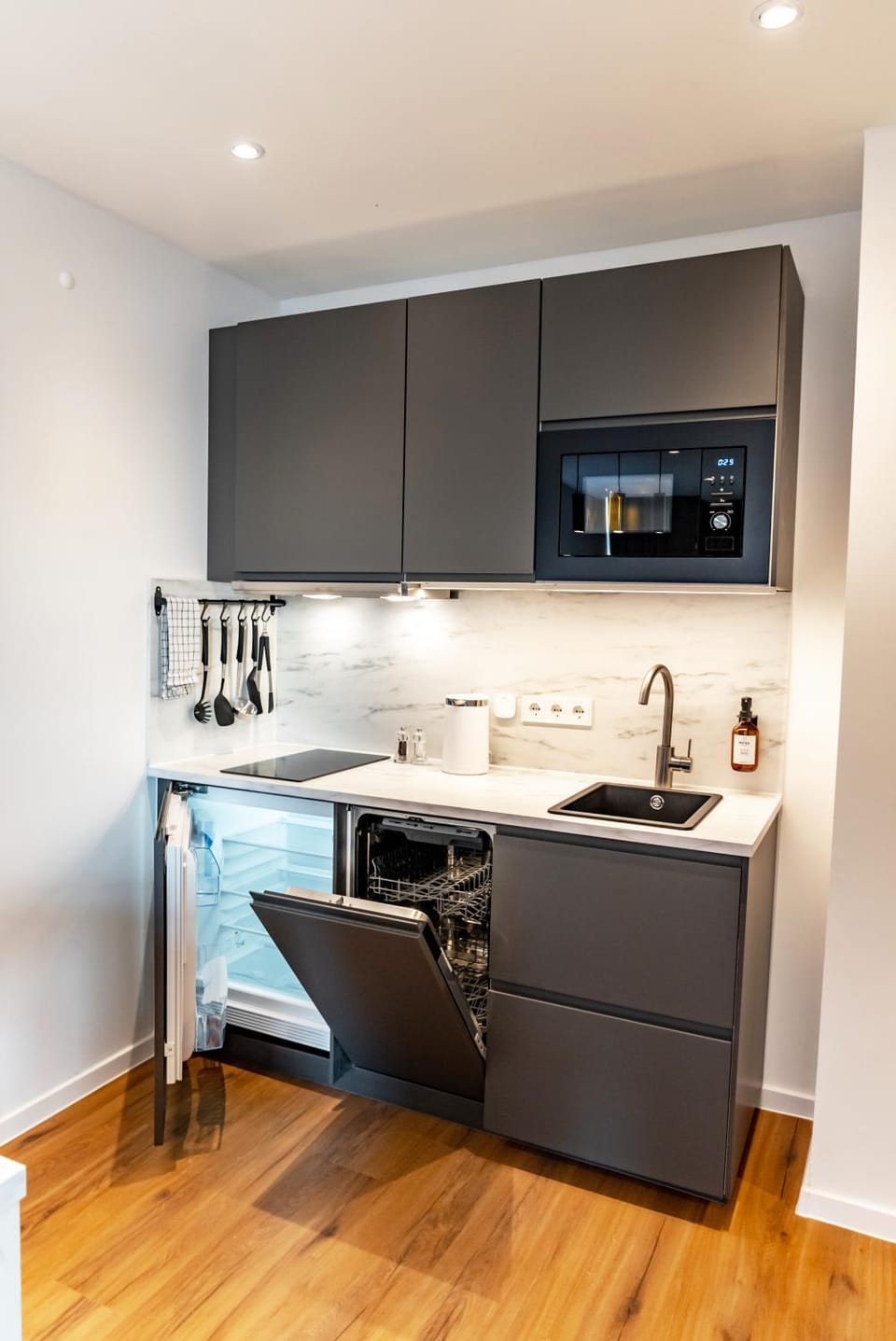 Kitchen or kitchenette, dishwasher, minibar, stove