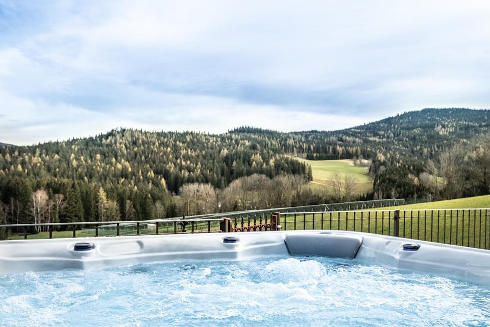 Natural landscape, Hot Spring Bath, Hot Tub, View (from property/room), Balcony/Terrace, Spa and wellness centre/facilities, Mountain view, Pool view