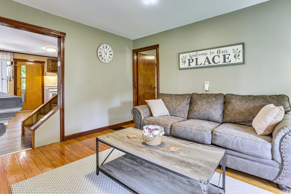 Game Room + Patio: Hilltop Home in Hocking County House in Ohio
