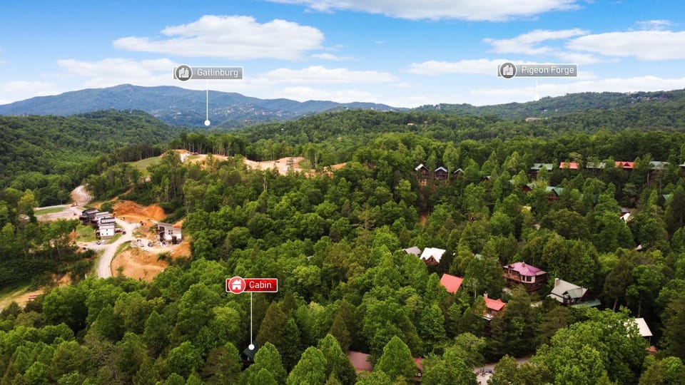 Nearby landmark, Spring, Day, Natural landscape, Bird's eye view, Mountain view