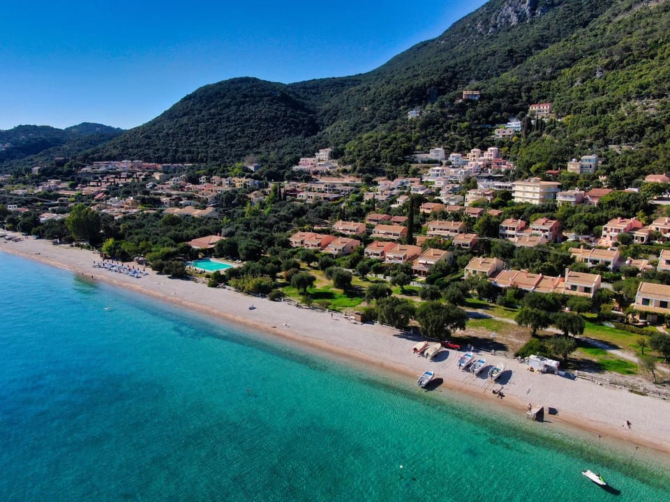 Pebbles and sea at Barbati amazing beach Apartment in Corfu, Greece