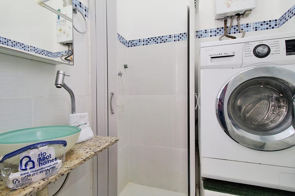 Bathroom, washing machine, dryer