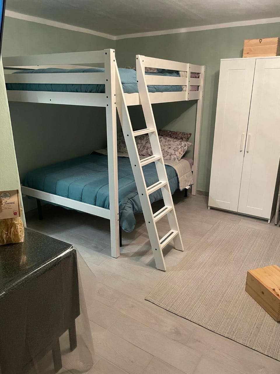 Bed, Photo of the whole room, Bedroom, bunk bed, wardrobe