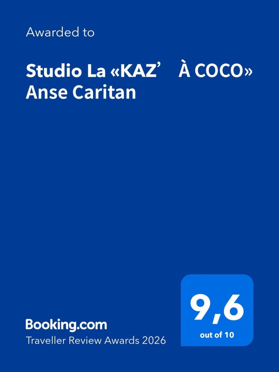 Studio La «KAZ’ À COCO» Anse Caritan Apartment in Sainte-Anne