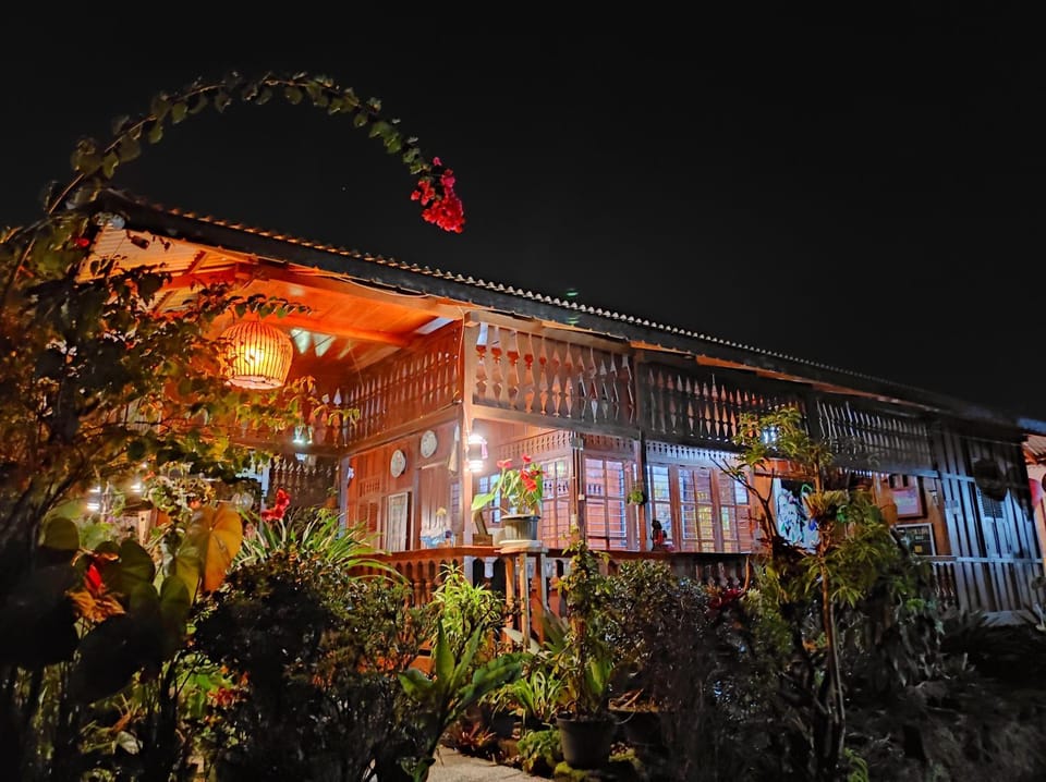 Property building, Night, Garden, Garden view