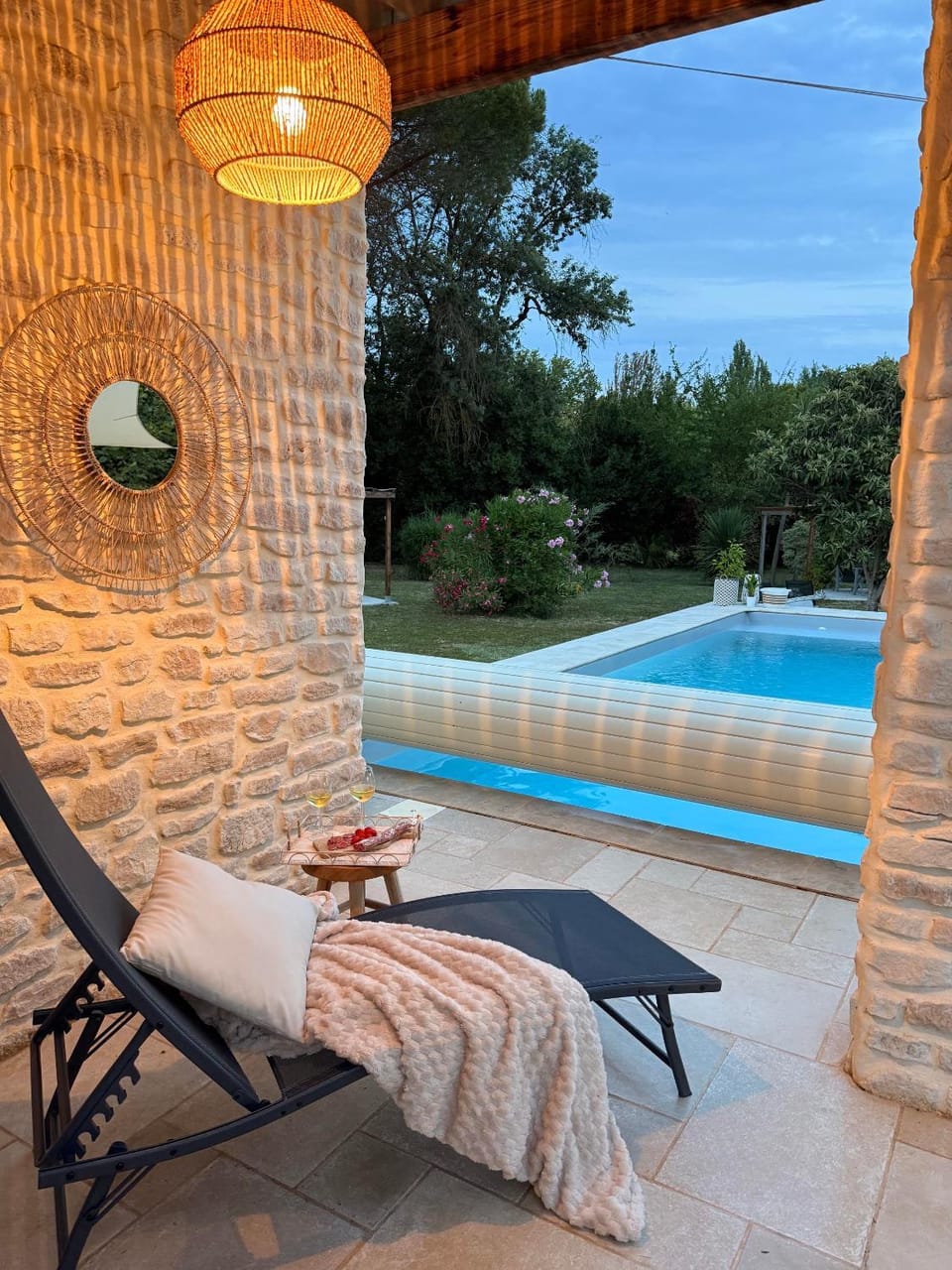 Patio, Pool view, Swimming pool, sunbed