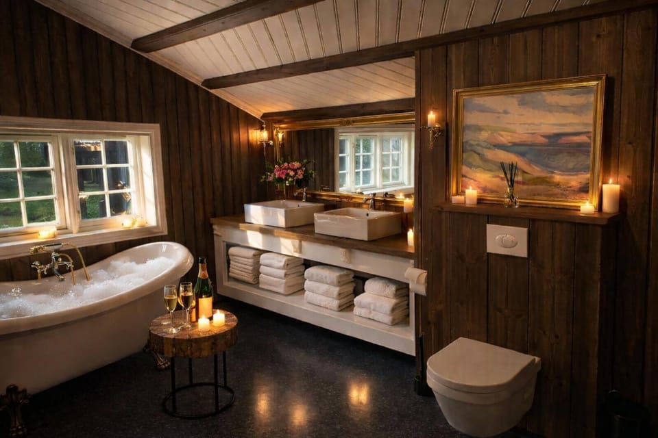 Shower, Toilet, Hot Tub, Bathroom, Photo of the whole room, Bath, towels, towels
