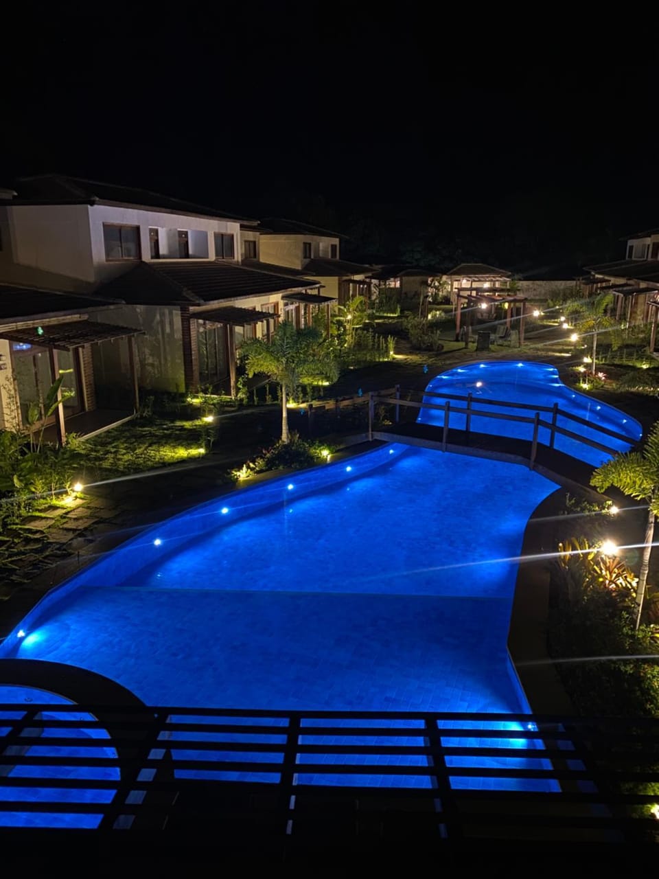 Night, Pool view, Swimming pool
