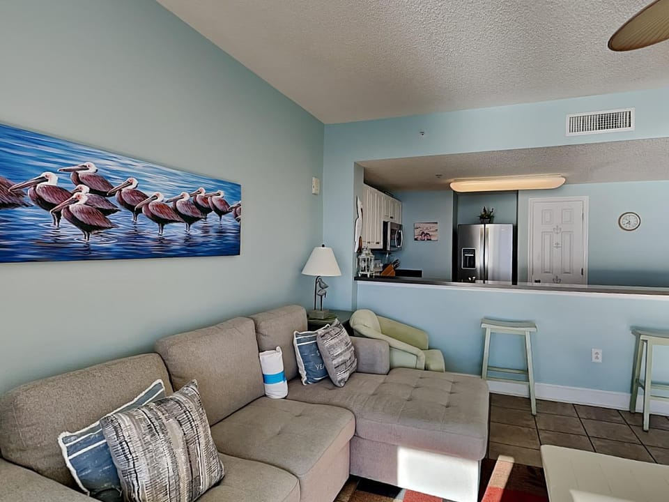 Kitchen or kitchenette, Living room, Seating area, furniture, air conditioner