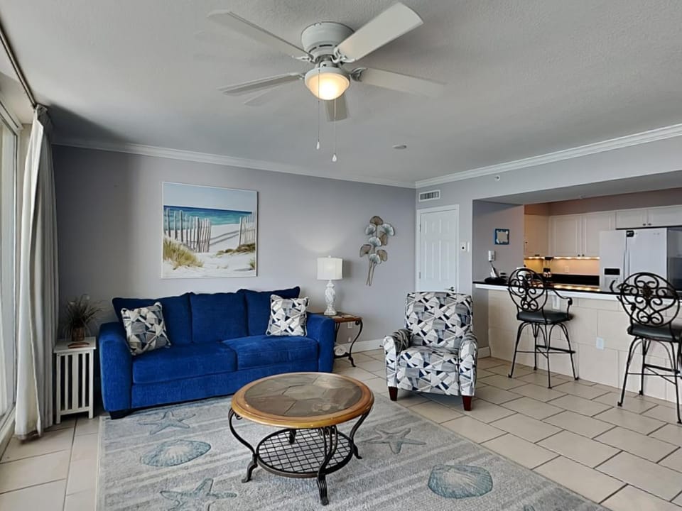 Kitchen or kitchenette, Living room, Seating area, furniture, air conditioner